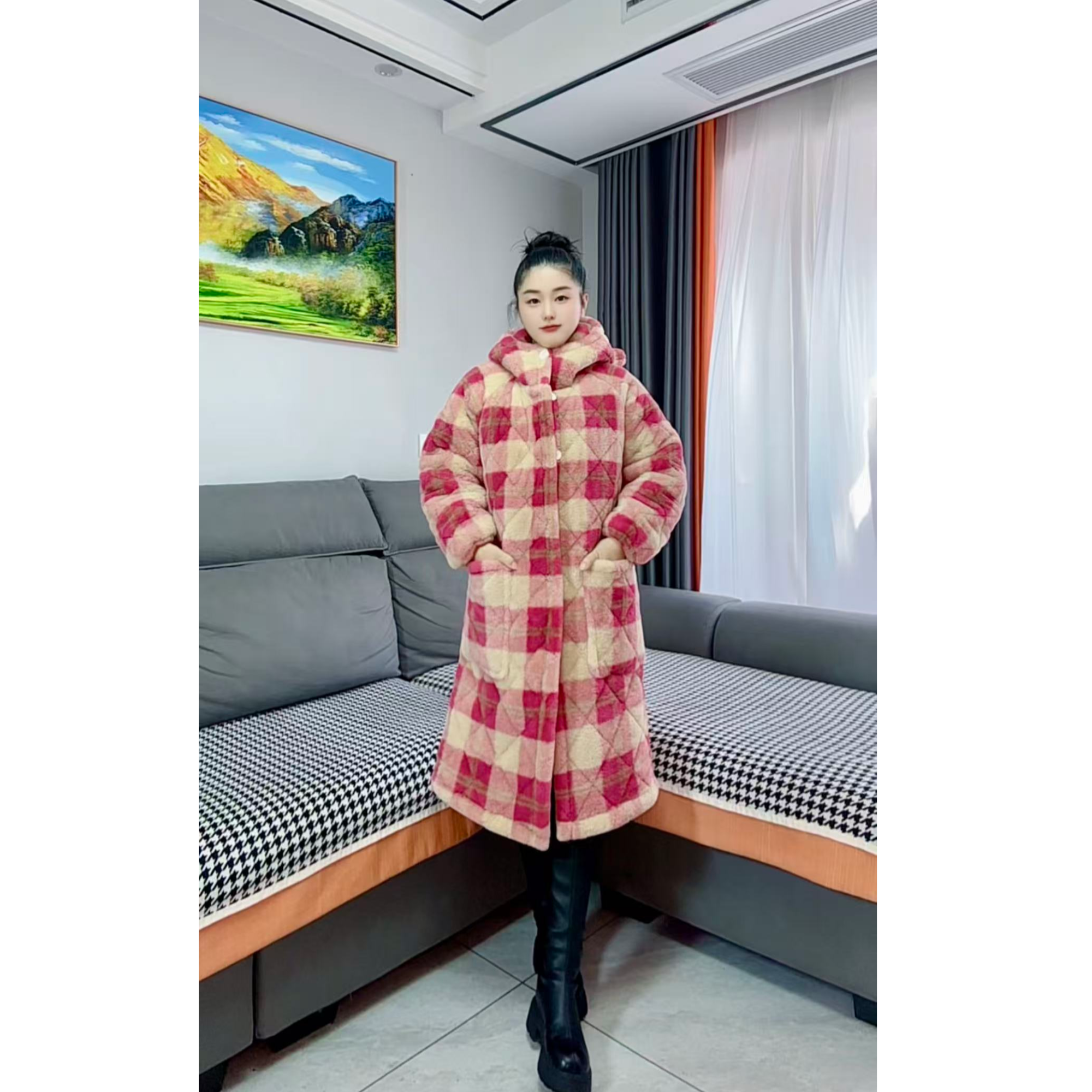 【特厚长款】厂家发货冬季宽松睡衣加绒加厚家居服长袍睡衣女家居服