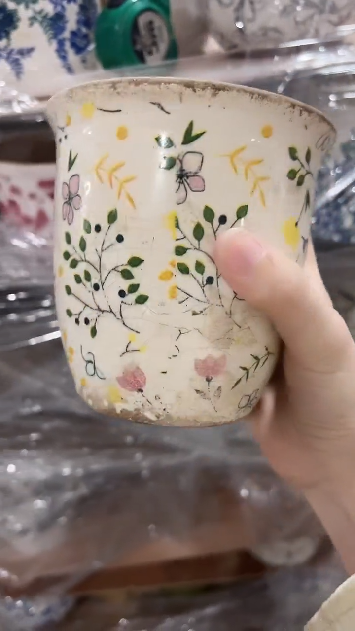 【闪购商品】陶瓷花盆高12.5cm内口10.5cm