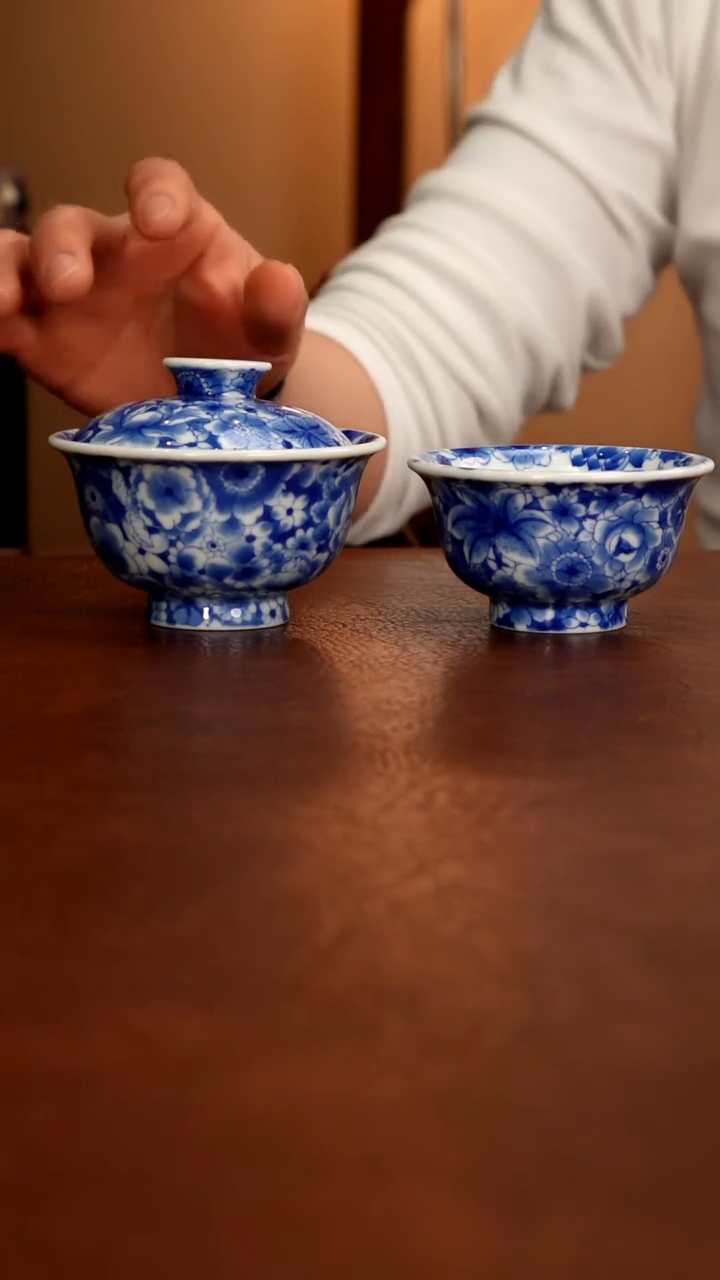 摆件陶景德镇瓷器，青花瓷手绘茶具~绝版万花