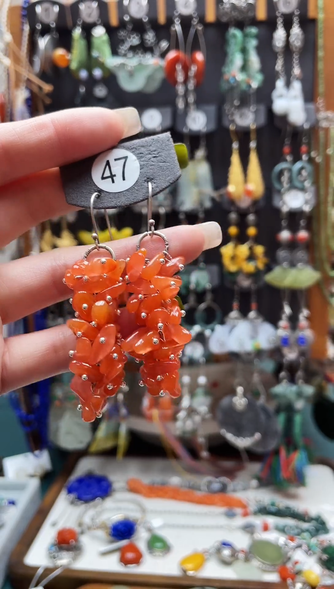 银S925镶嵌南红玛瑙耳饰饰品