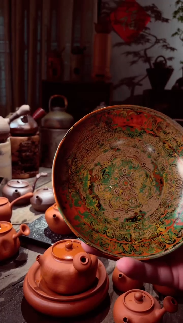 壶潮州纯手工大漆壶承