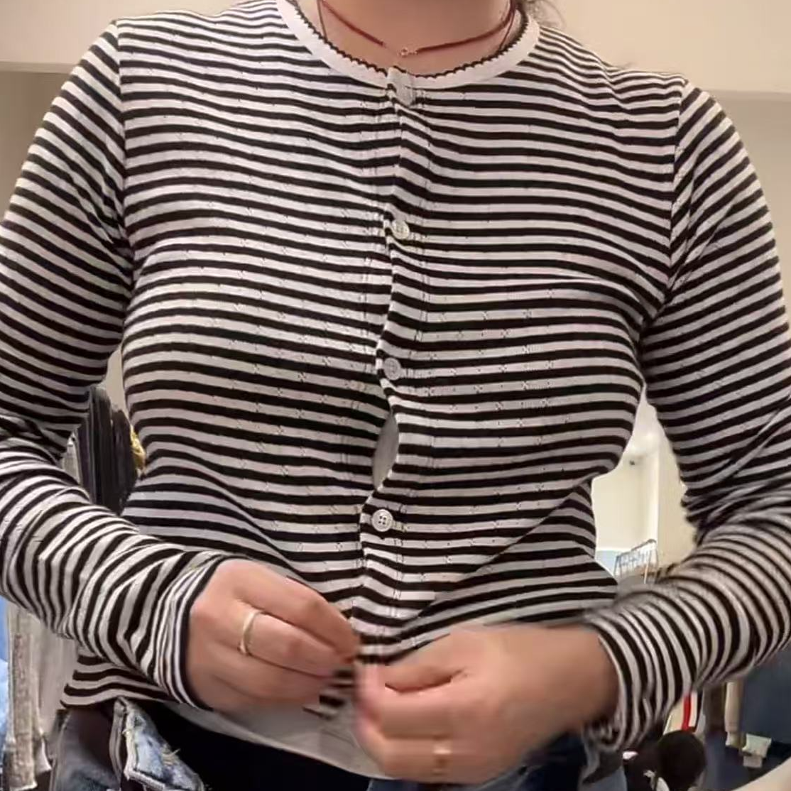 喜喜家 B PLAN新款条纹开衫