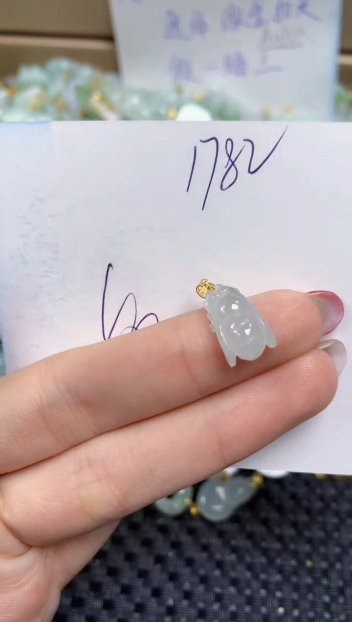 【闪购商品】翡翠颈饰18K金镶嵌天然缅甸A货翡翠