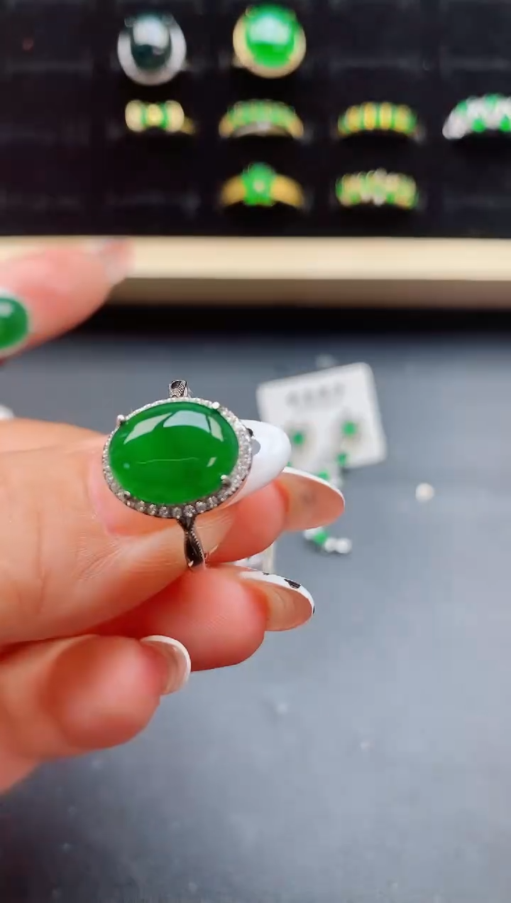 【闪购商品】翡翠戒指银S925镶嵌321321