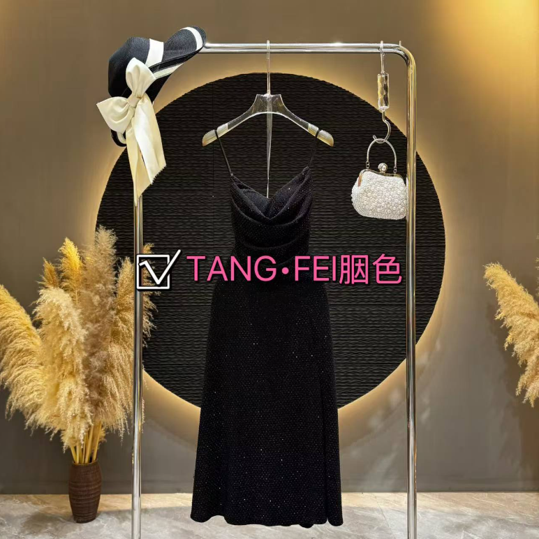 TANG-FEI胭色【埃菲尔】TF0082重工烫钻修身显瘦女装连衣裙