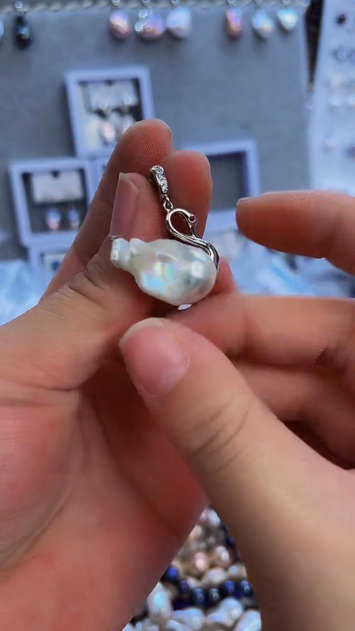 【闪购商品】银S925镶嵌淡水珍珠吊坠《不含链》761