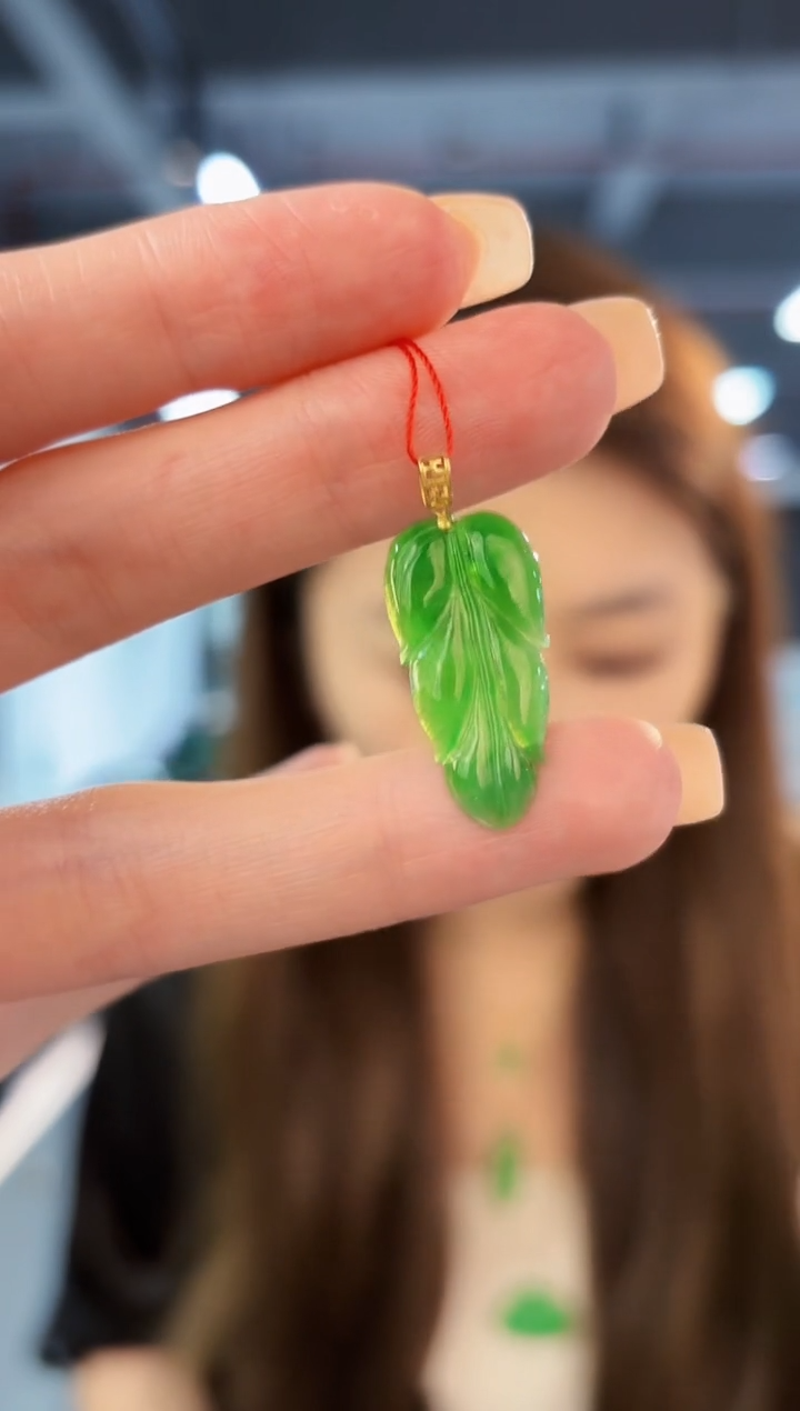 翡翠18K金镶嵌颈饰 缅料A货/支持复检/一件