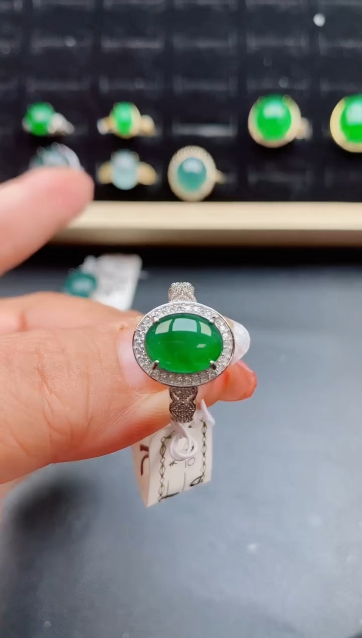 【闪购商品】翡翠戒指银S925镶嵌508505