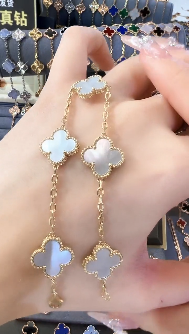 【闪购商品】贝壳（贝母）手链18K金镶嵌18K黄手链