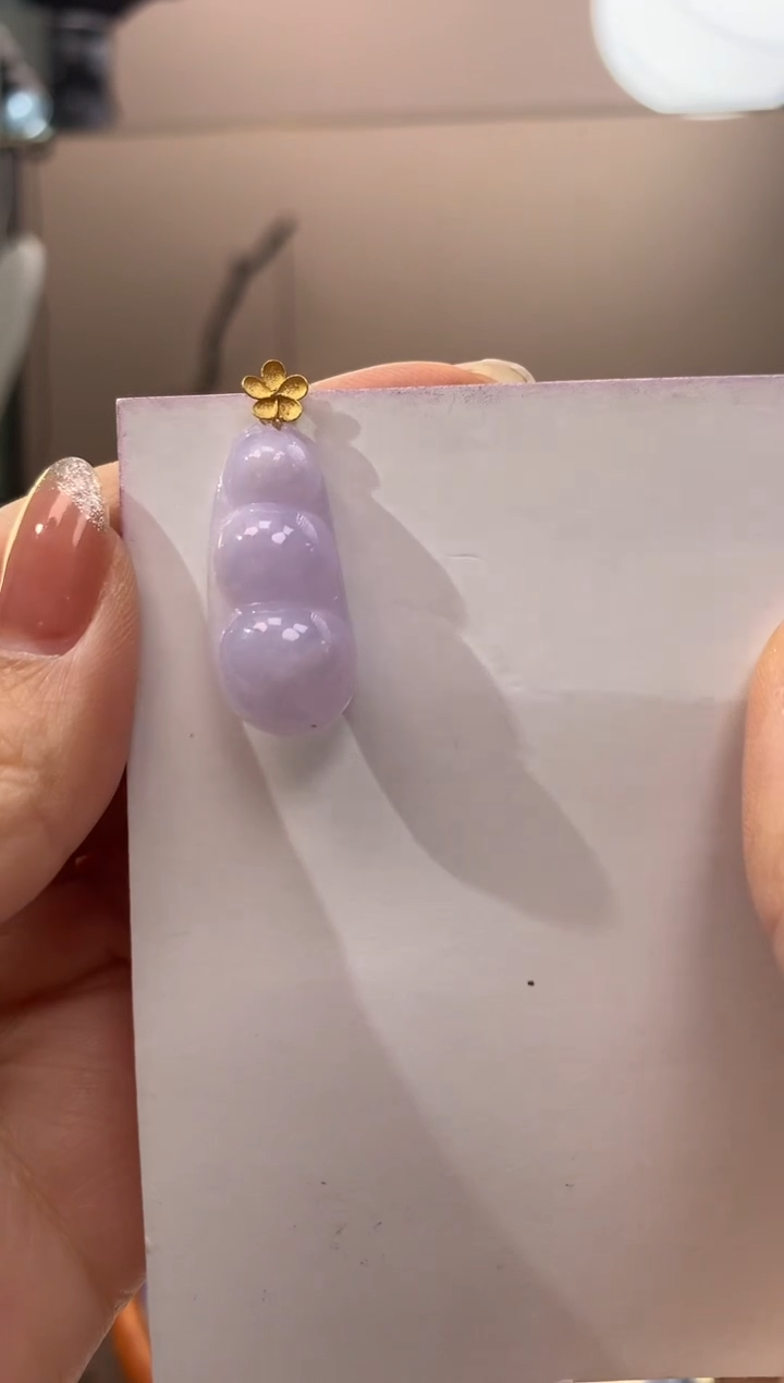 【闪购商品】翡翠颈饰18K金镶嵌天然缅甸a货翡翠