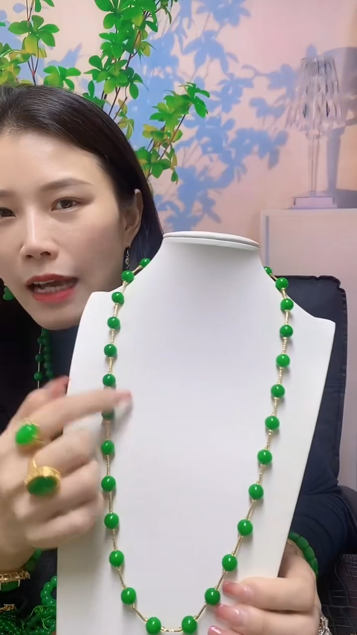 【闪购商品】翡翠项链14K金镶嵌翡翠项链