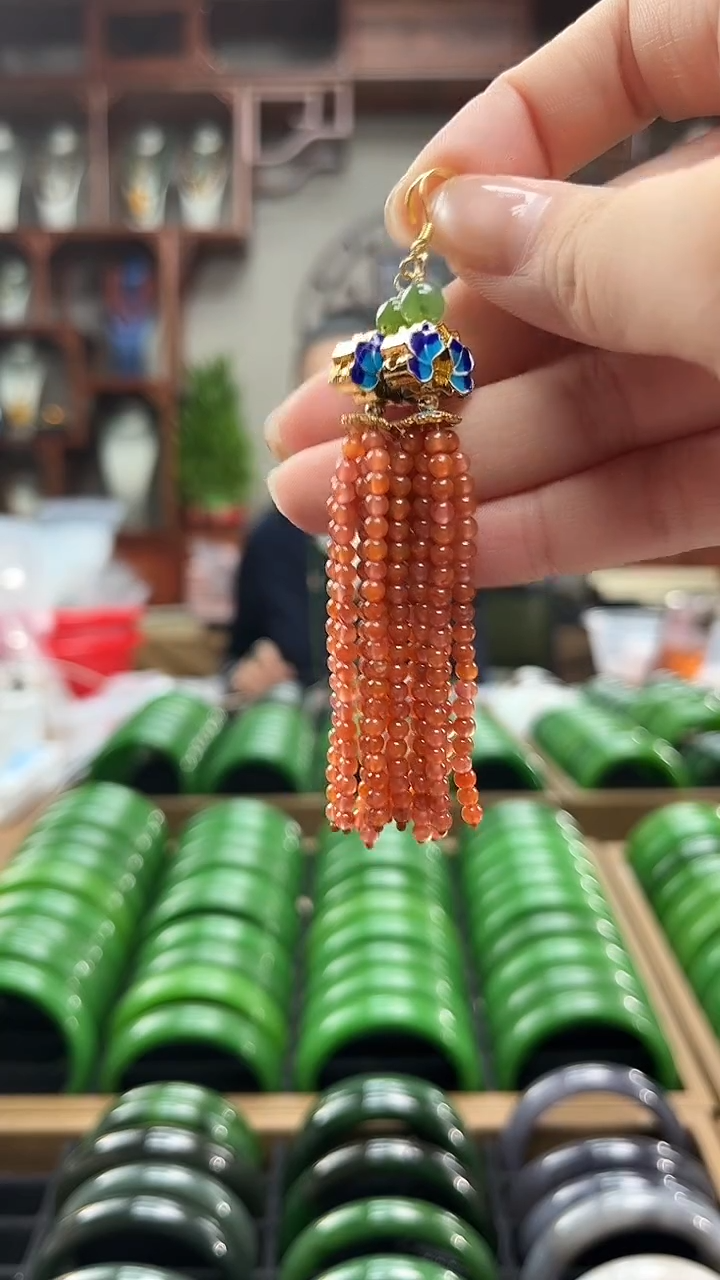 未镶嵌南红玛瑙耳饰流苏耳环  多样性发一