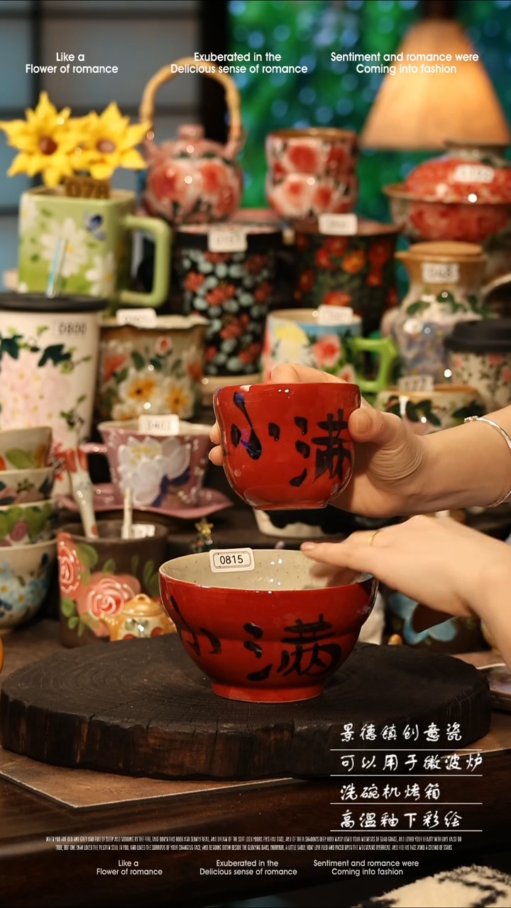 陶瓷景德镇高温釉下彩手工手绘款式@A0815@