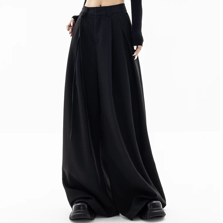西装裤大阔腿女早秋款高腰宽松垂感拖地西裤休闲阔腿裤