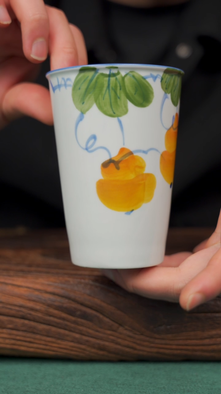 瓷片95寻一缕瓷香杯釉下手工手绘瓷器
