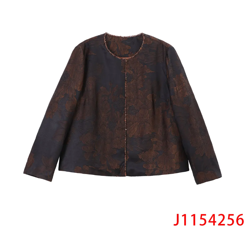 芹  新中式 立体织花湖丝龙宫缎香云纱棉服外套1154256