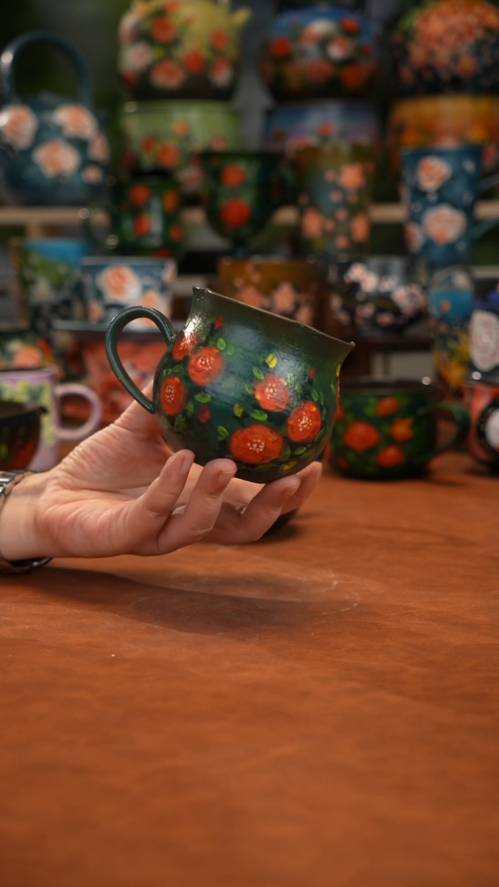 紫砂油画手绘釉下彩