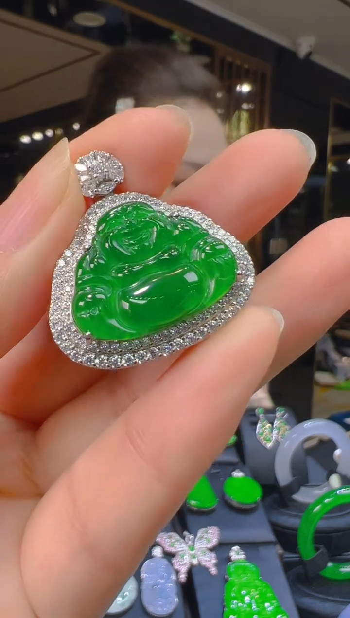 翡翠银S925镶嵌吊坠(赠链)081