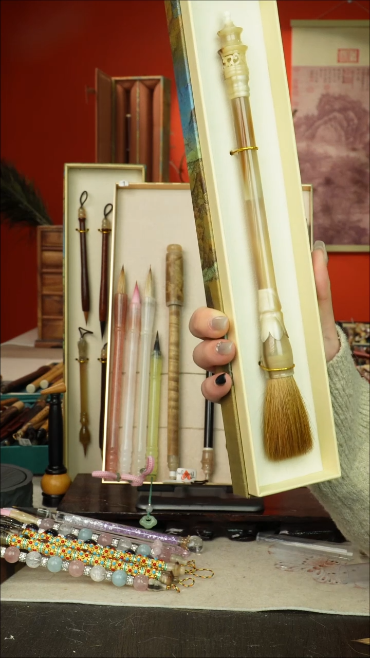 463号闪孤品高货毛笔链接 清水试笔 蘸墨不退