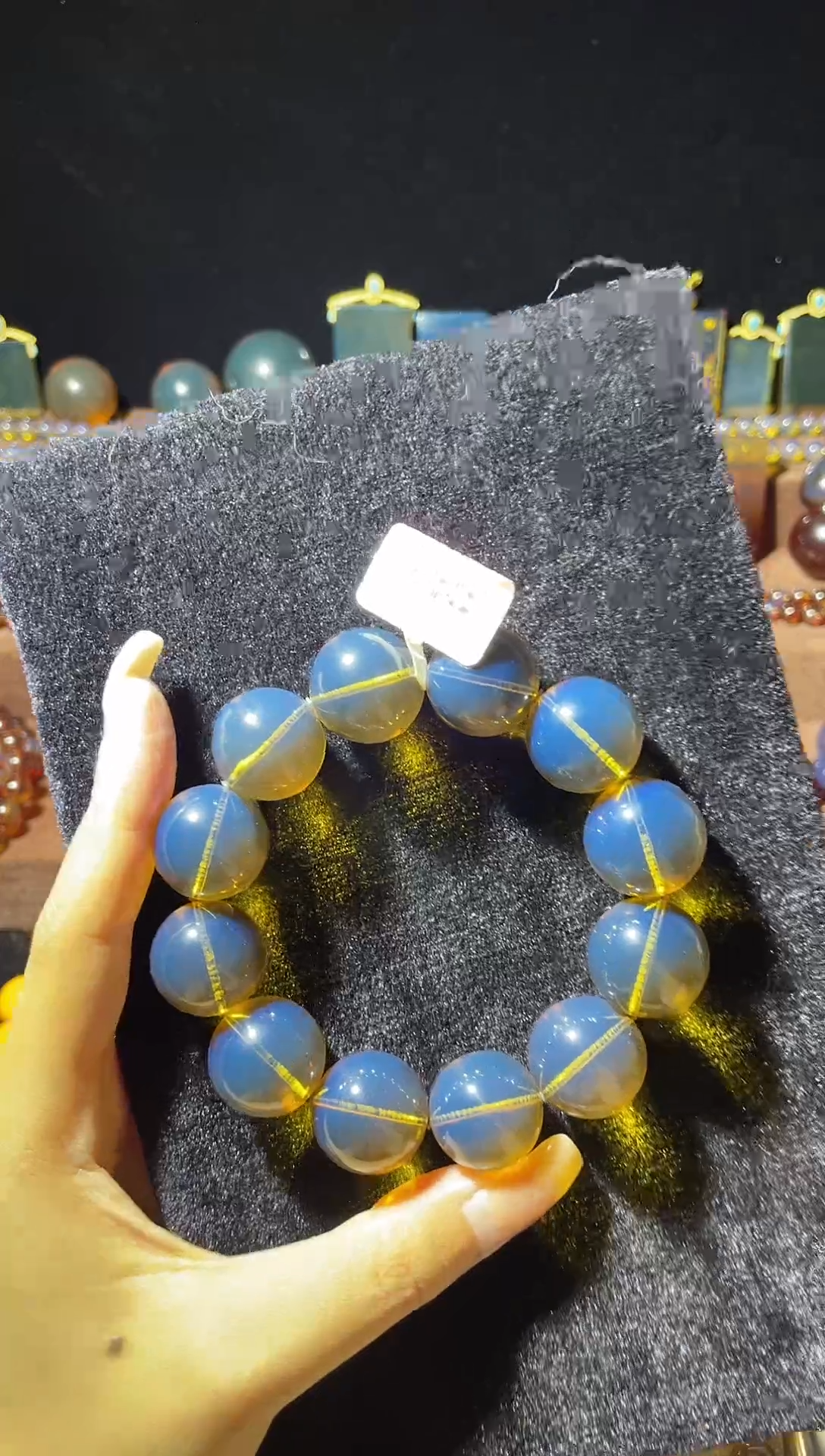 【闪购商品】蓝珀珠宝奇石未镶嵌赛多米手串