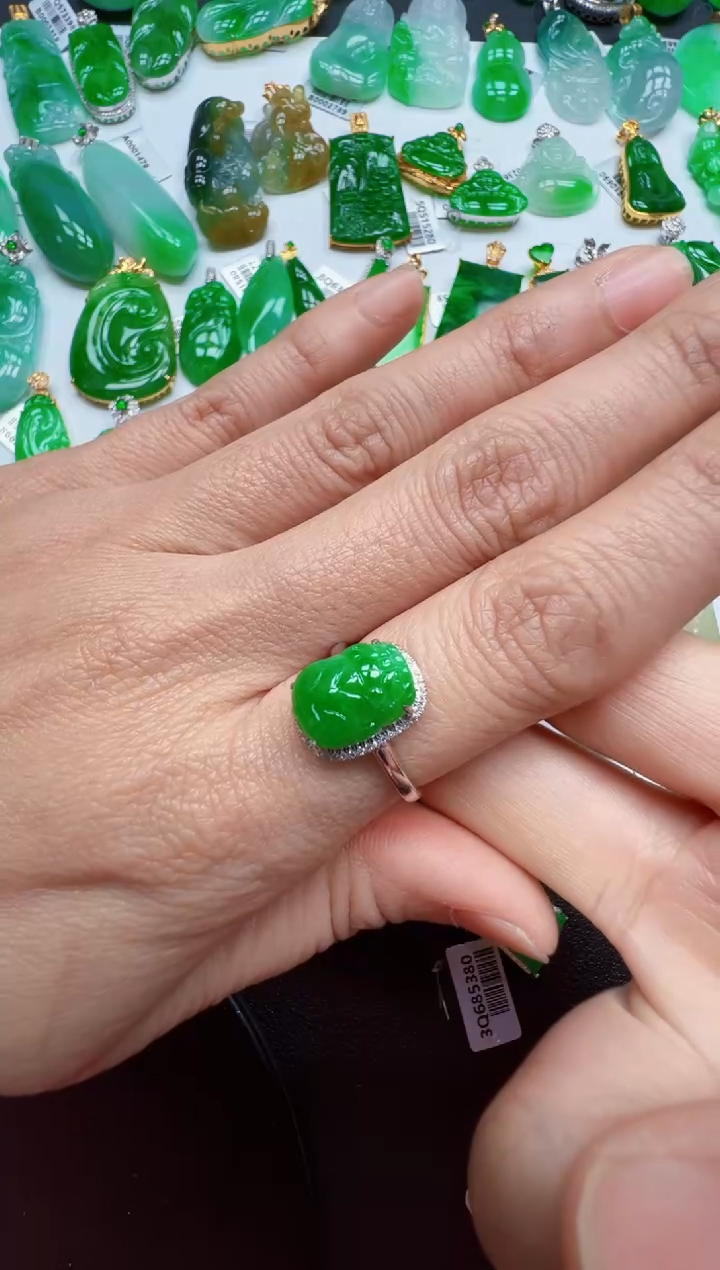 【闪购商品】翡翠戒指18K金镶嵌6600元