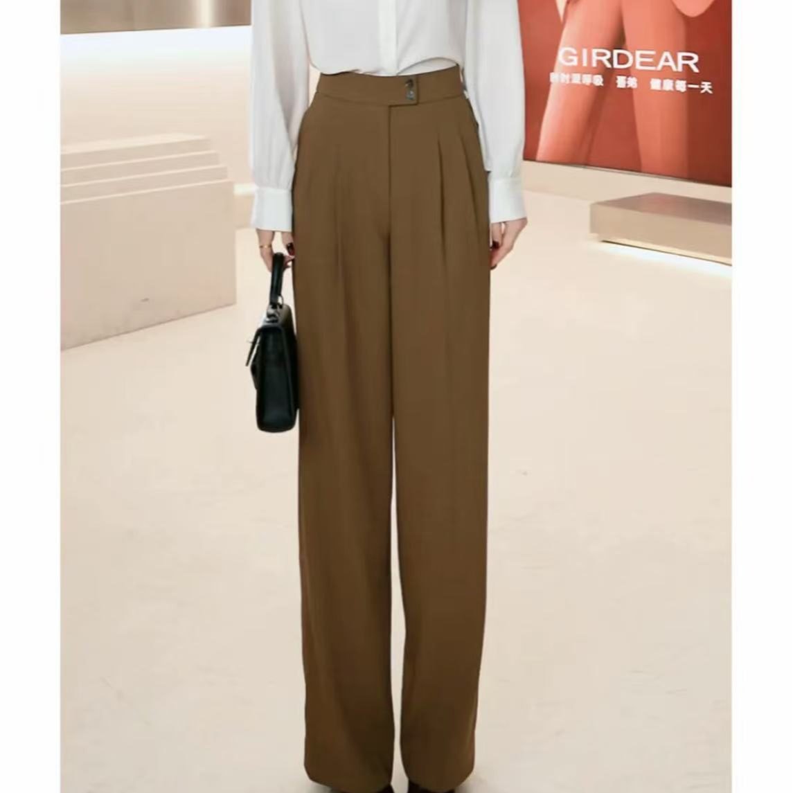 GIRDEAR/哥弟26早春时尚休闲复古显瘦高腰简洁干练西裤110065