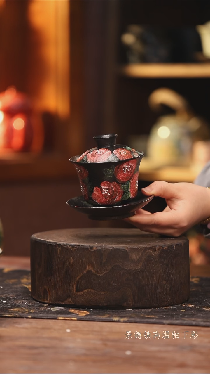 陶瓷景德镇高温釉下手绘陶瓷@L271@