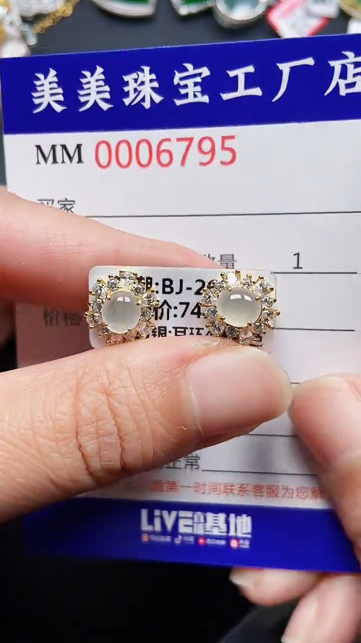 颈饰银S925镶嵌翡翠6795