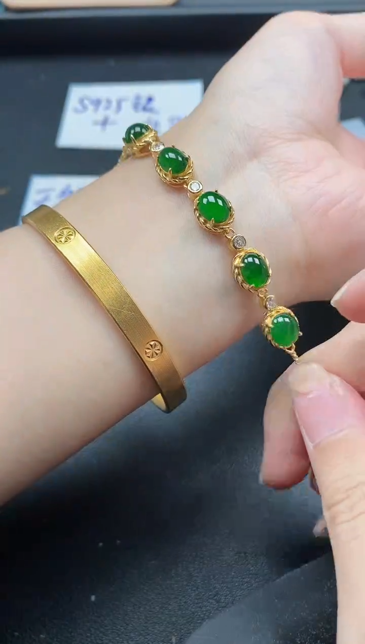 翡翠戒指银S925镶嵌5511-12