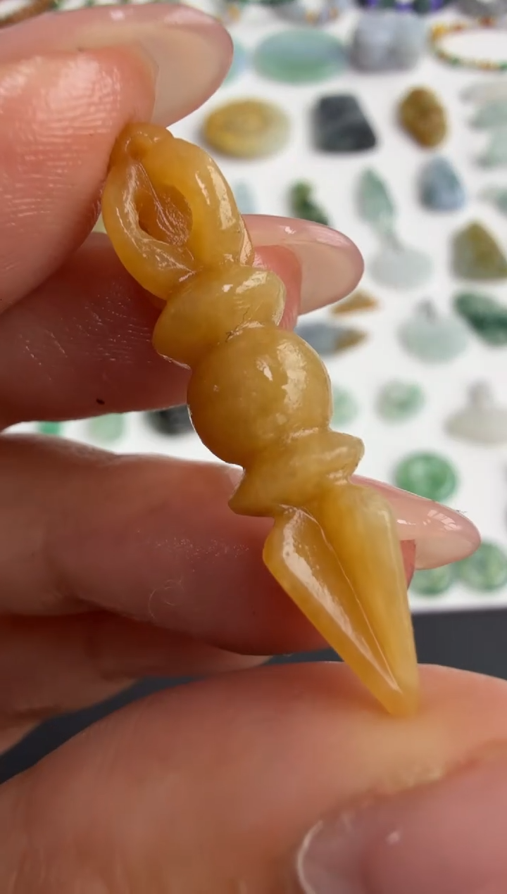 未镶嵌定制翡翠33.9*7.6降魔杵260+26