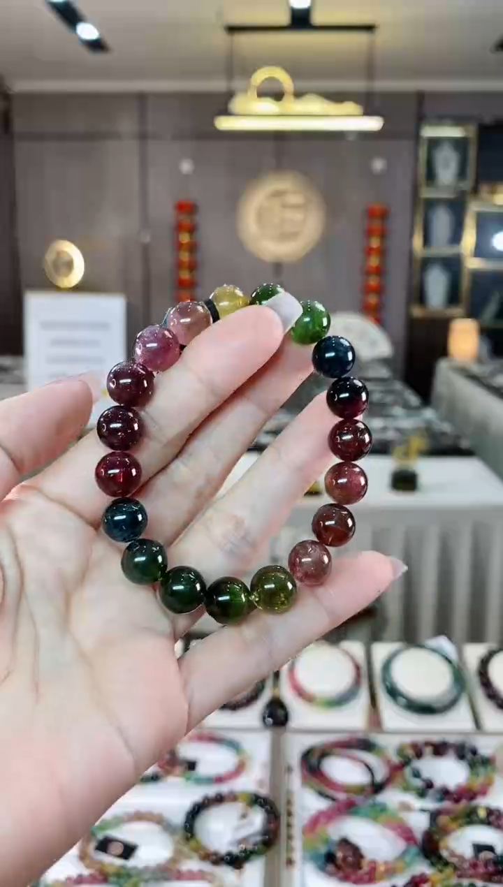 【闪购商品】碧玺单圈手串10mm+未镶嵌（多样性发一条）hon