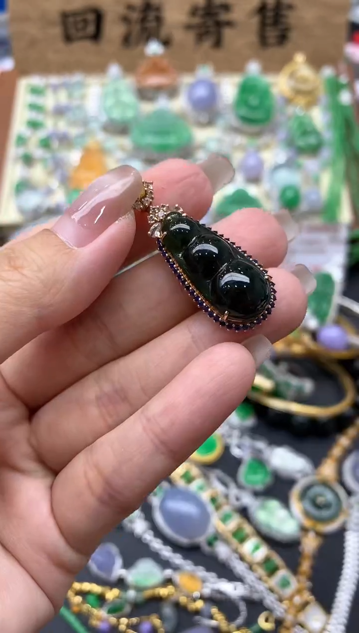 【闪购商品】翡翠颈饰18K金镶嵌493-中国好珍宝