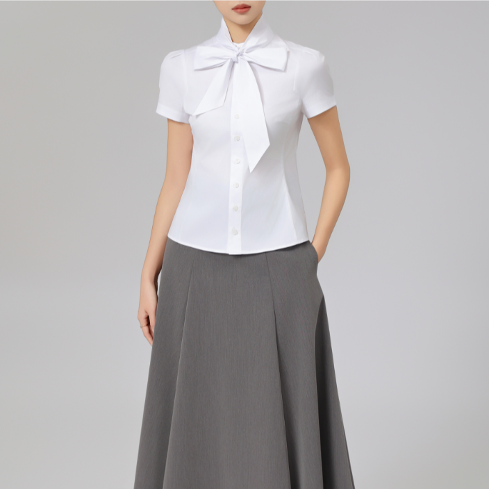 AMASS/阿玛施早春新款时尚设计款优雅感气质衬衫530024