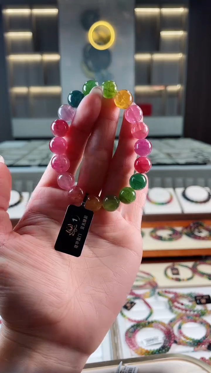 未镶嵌老矿碧玺单圈手串11mm+碧玺（多样性发一条）T