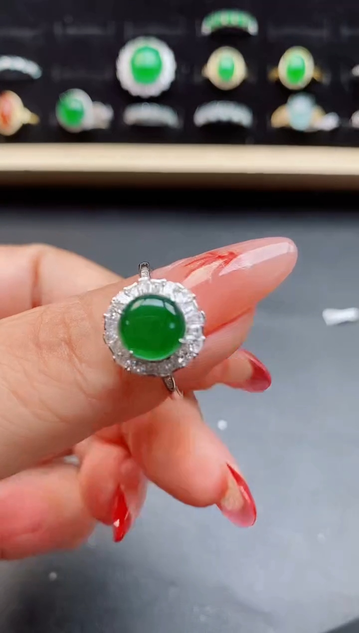 【闪购商品】翡翠戒指银S925镶嵌12121