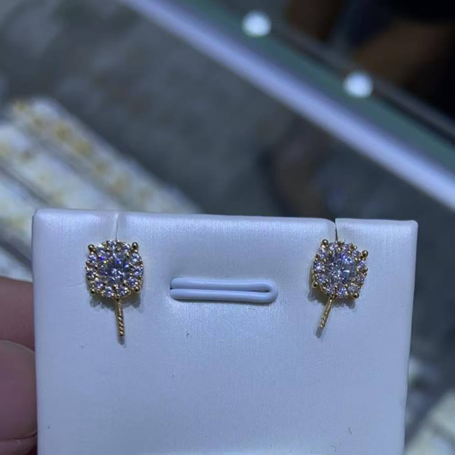 18k金 戴妃款耳钉配件（不含珠）