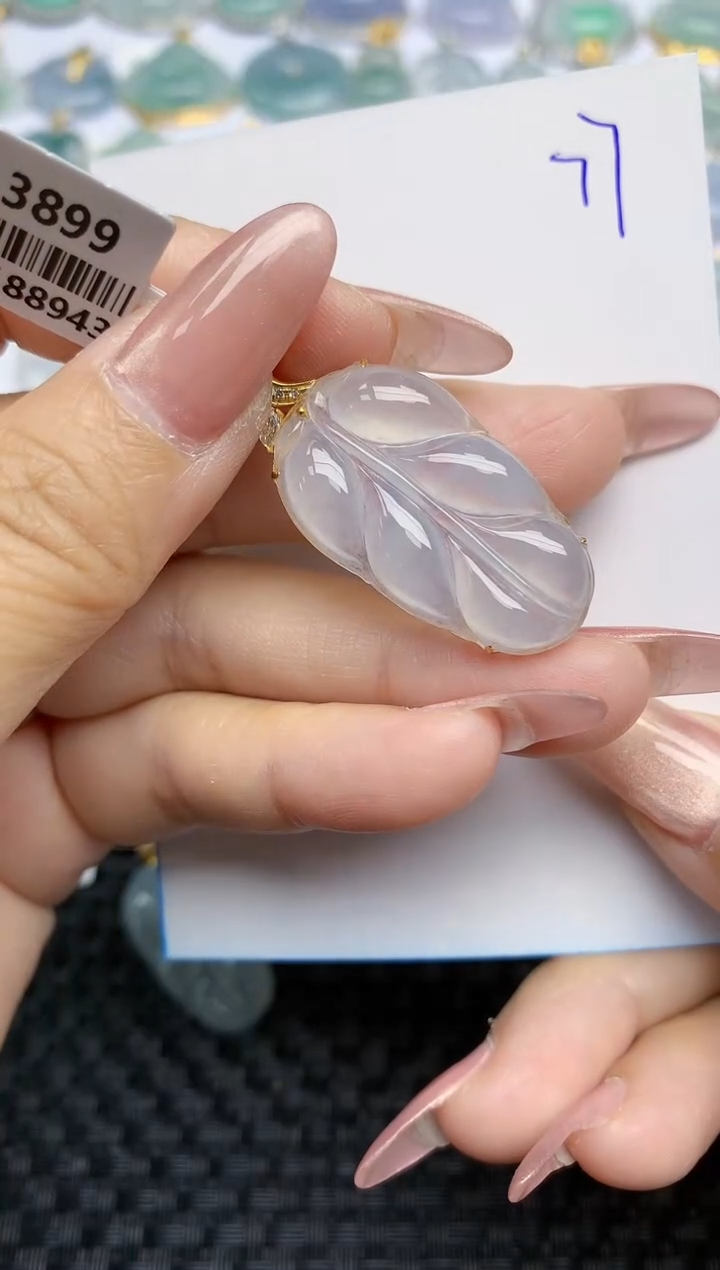 【闪购商品】翡翠颈饰18K金镶嵌天然A货翡翠 77