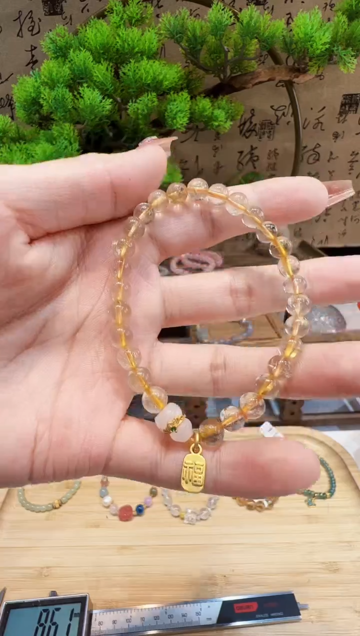 水晶手串未镶嵌手饰@@