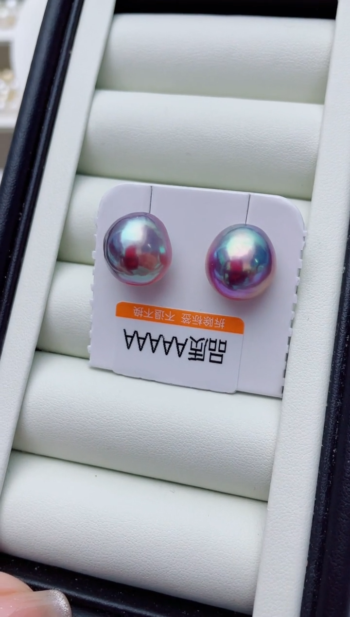 耳饰银S925镶嵌拼合珍珠（马贝珠）W11