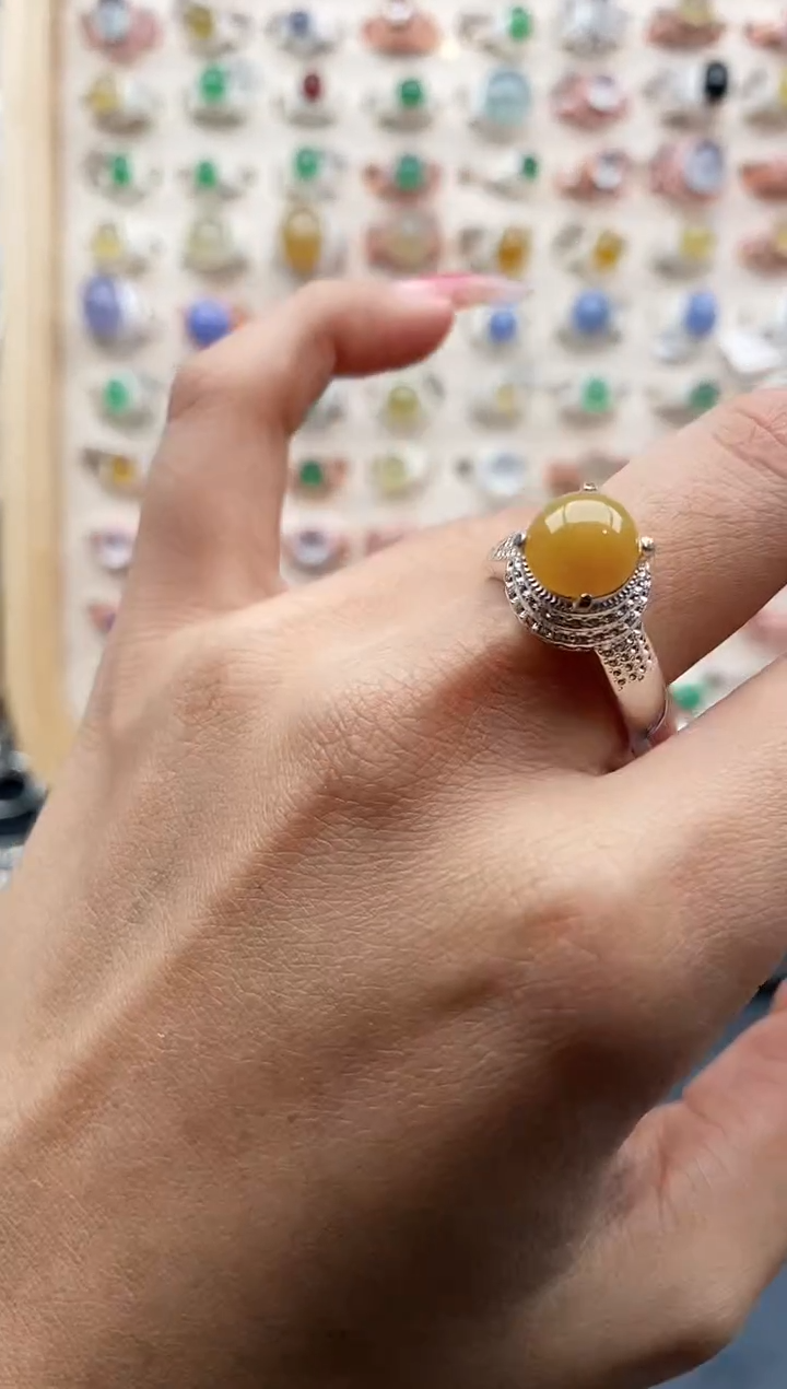 【闪购商品】翡翠戒指未镶嵌缅甸天然A货翡翠444 5+4