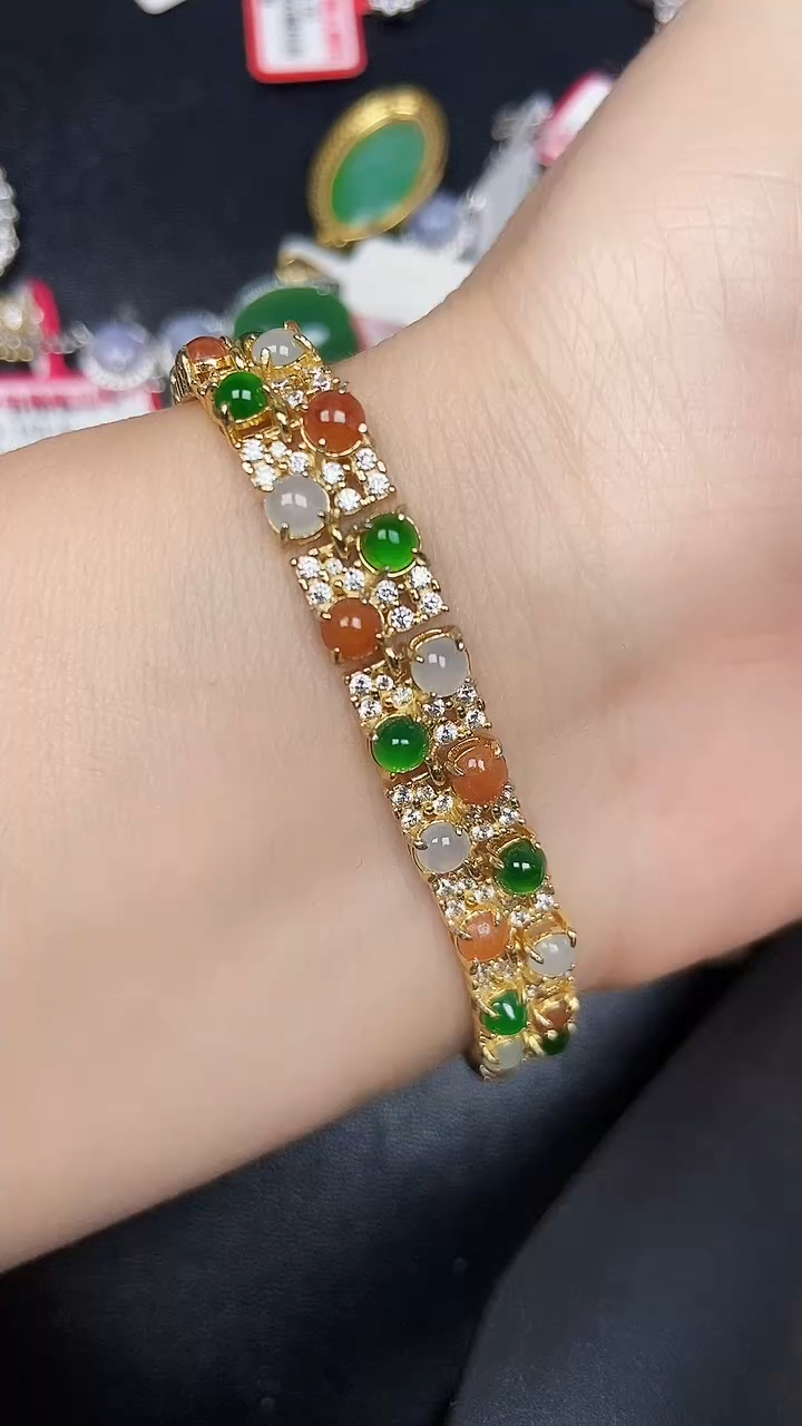 银S925镶嵌戒指翡翠8700