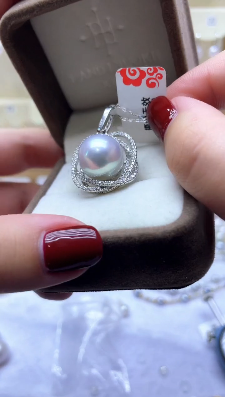 【闪购商品】海水珍珠吊坠银S925镶嵌海水澳白吊坠