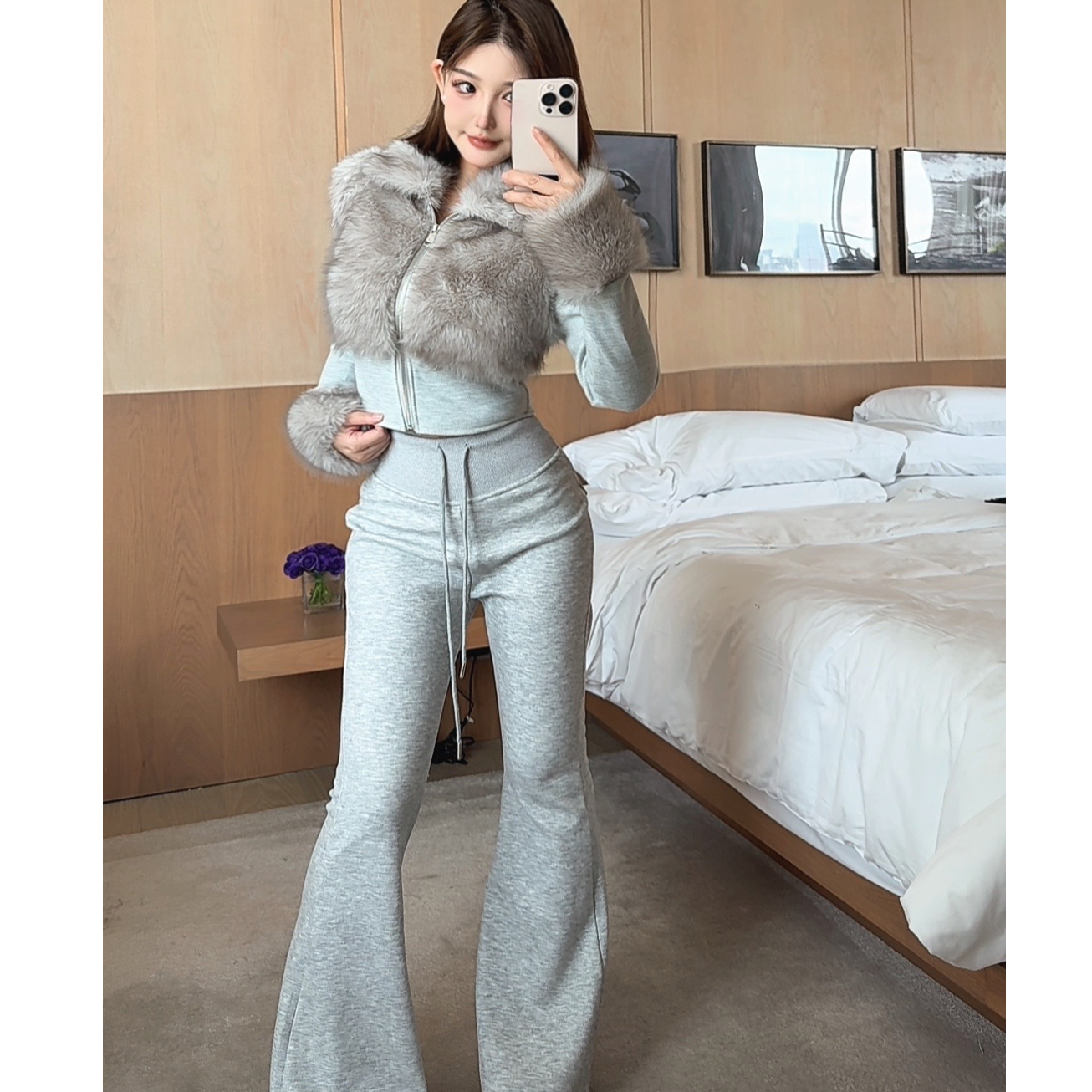 GUIDI GUDI【上海滩辣妹】两件套上衣+休闲裤套装 D9442254H