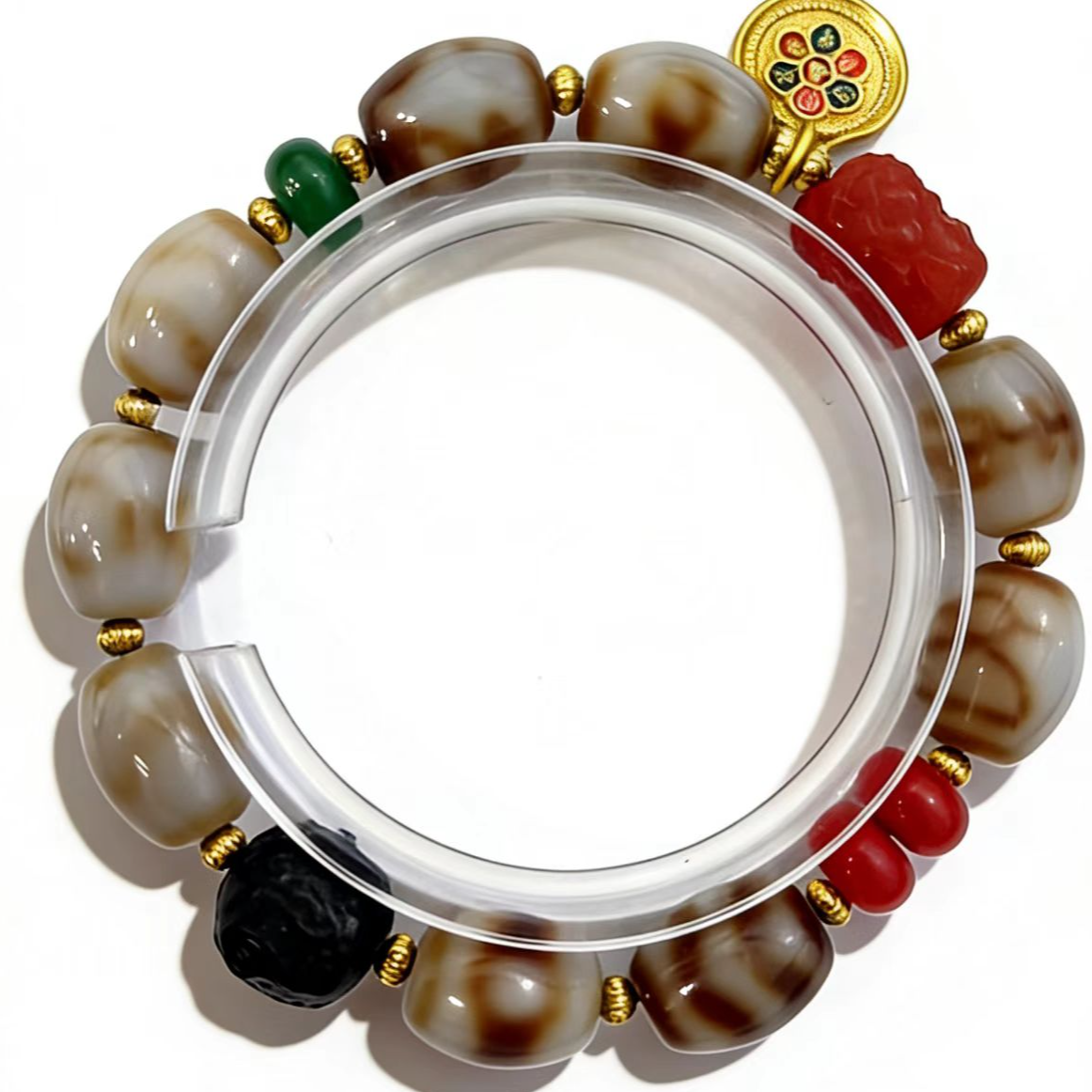 精品茶糖天珠玛瑙手串适合文玩爱好者收藏把玩