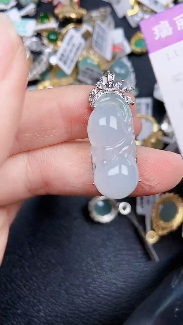 颈饰银S925镶嵌翡翠2155