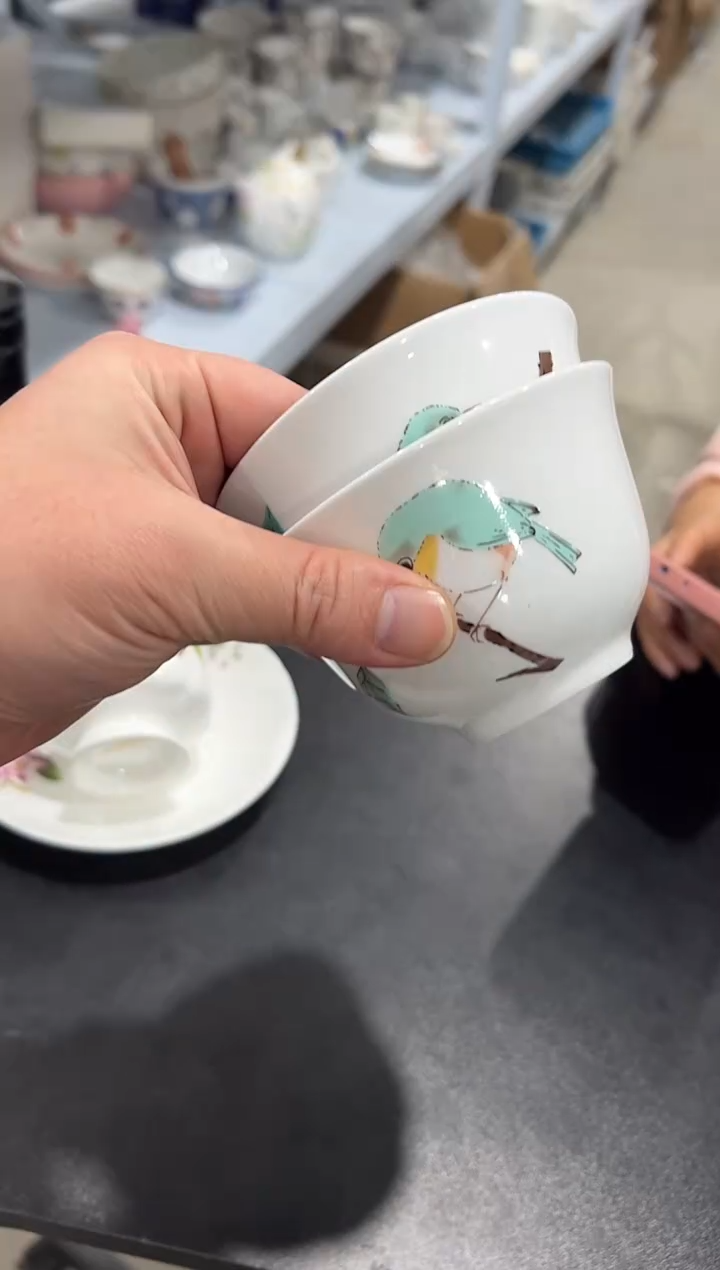 杯子骨瓷（简装）4寸小鸟碗两个