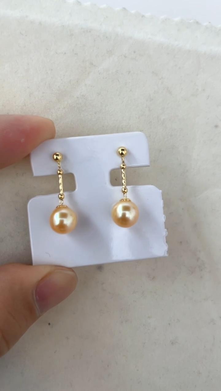 【闪购商品】海水珍珠耳饰18K金镶嵌耳钉