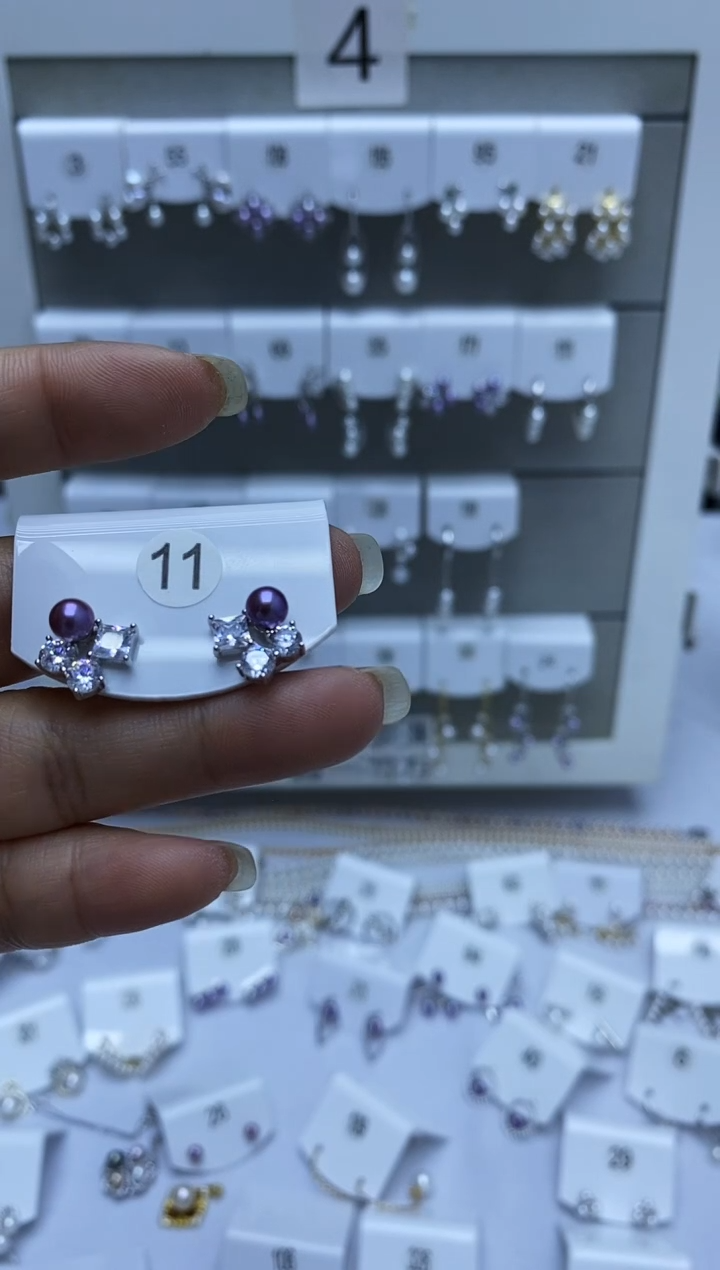 银S925镶嵌耳饰淡水珍珠11