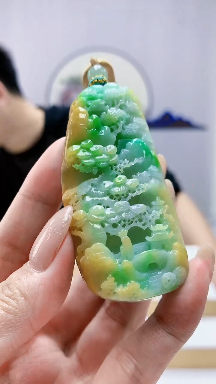 未镶嵌定制翡翠4868MM-毛货挂件79