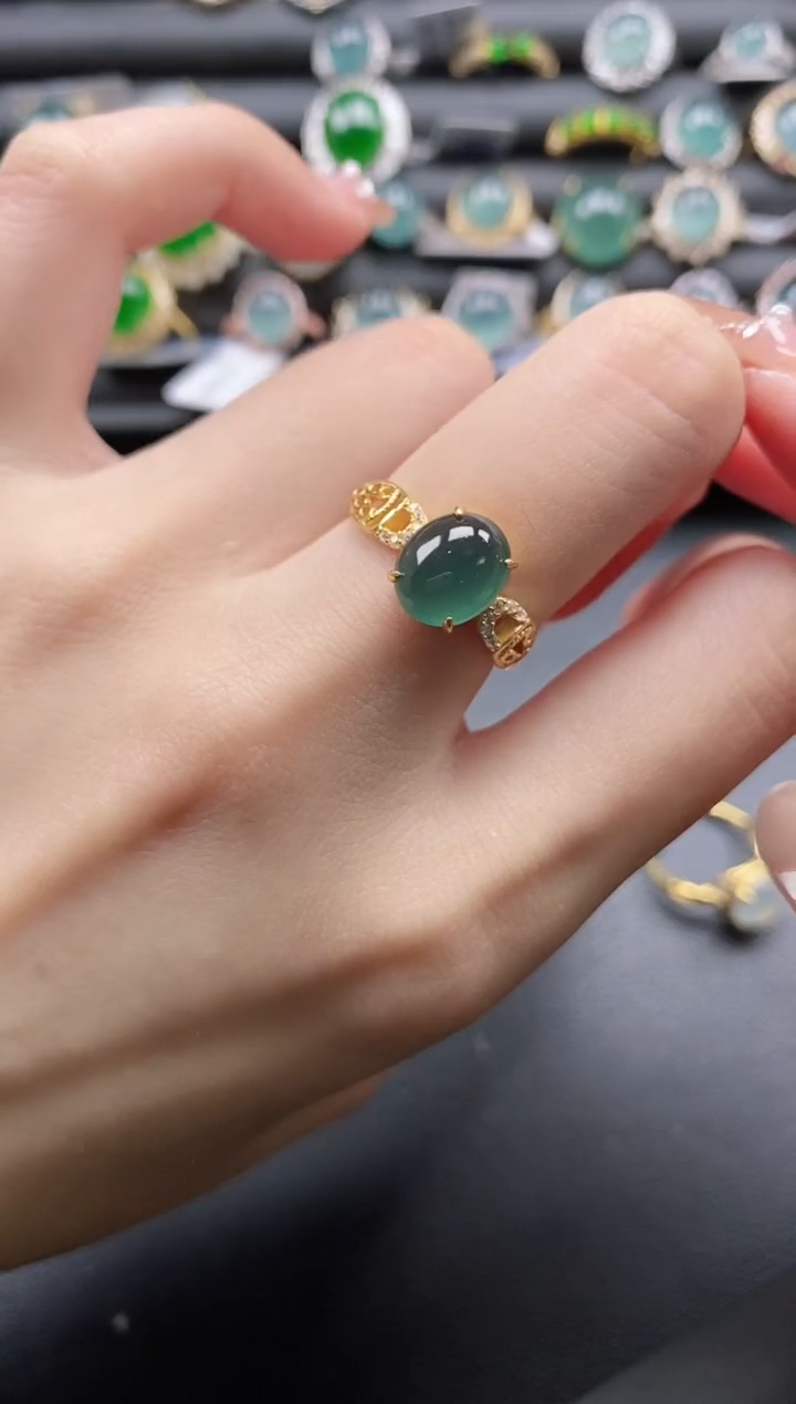 【闪购商品】翡翠戒指银S925镶嵌1111